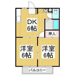 ハイツ有明【202号室】の間取り