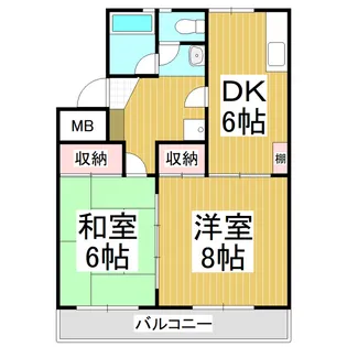 長野県松本市里山辺【マンション】の間取り