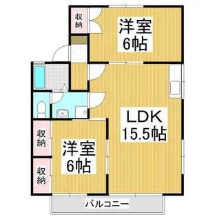 クレストファイブE棟【212号室】の間取り