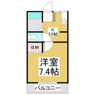 長野県松本市石芝4丁目【アパート】の間取り