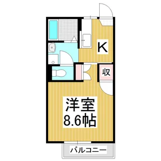 フロンティアみやざわ【205号室】の間取り