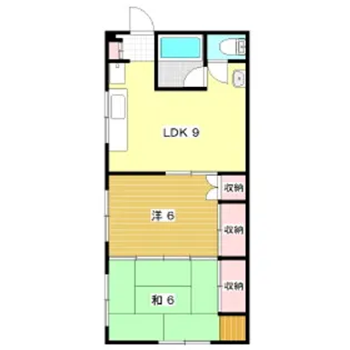 田中荘【2F nishi号室】の間取り