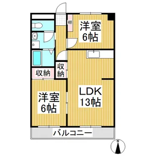 グリンディヒルズ桜井 C棟【305号室】の間取り