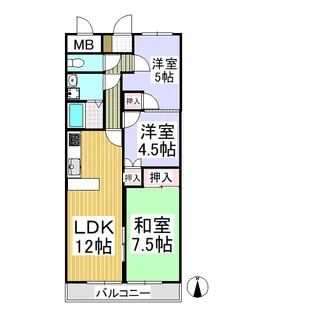 クリスタルハイツ墨坂【205号室】の間取り