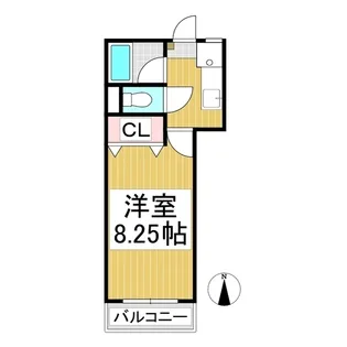 はらコーポキャッスル【202号室】の間取り
