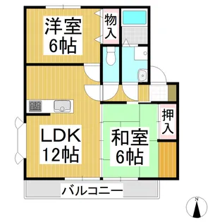 ハイカムールTago B棟【202号室】の間取り