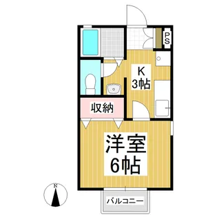 セジュール・セゾン【202号室】の間取り