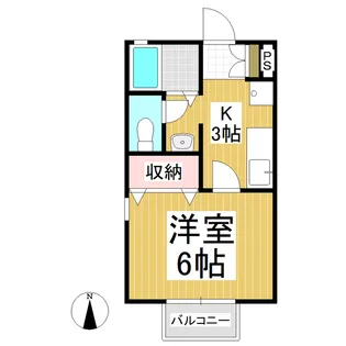 セジュール・セゾン【203号室】の間取り