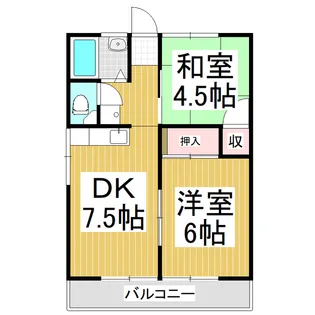 ヴィラ若宮 A【104号室】の間取り