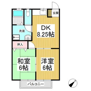 パル中島【203号室】の間取り