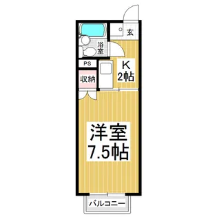 ヴィラ中村【202号室】の間取り