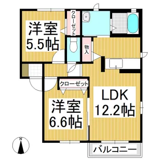 パストラル D棟【202号室】の間取り