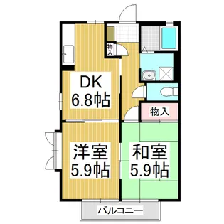 フレグランスやまと B棟【103号室】の間取り