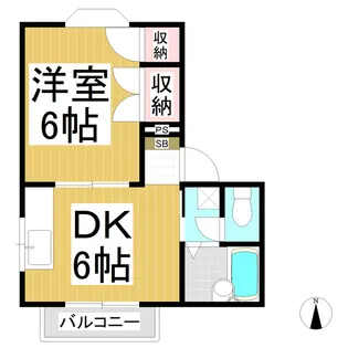 リバーヒルズ若里【202号室】の間取り