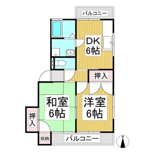 ブルーハーモニクス【F-2号室】の間取り
