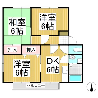 サンビレッジ上松【202号室】の間取り