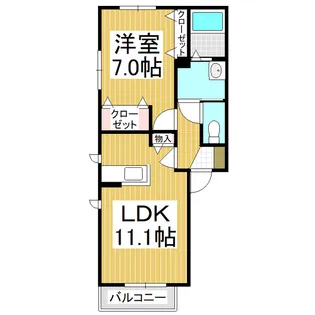 グリーンハイツ W棟【1階】の間取り