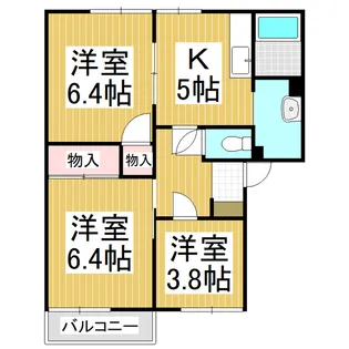 タウニィ宮沖 B棟【1階】の間取り