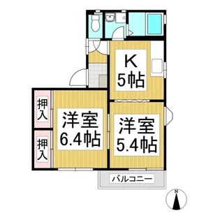 エステート西条 A棟【201号室】の間取り