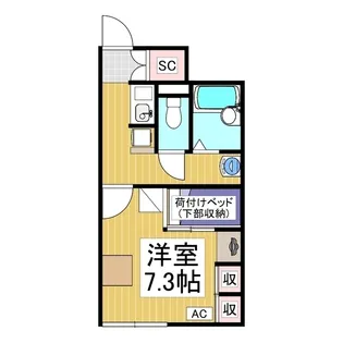 レオパレスミューセントMAYU【104号室】の間取り