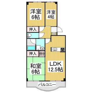 グランデージ横文【301号室】の間取り