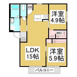 バリュージュ田中A棟【2階】の間取り