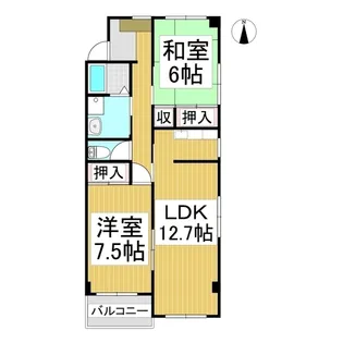 リビングコートKawai【205号室】の間取り