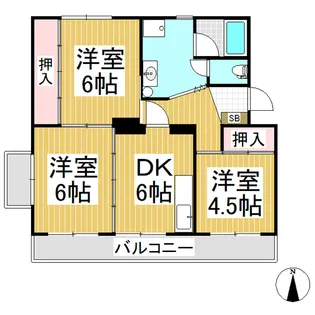 オビナタハイツ【401号室】の間取り
