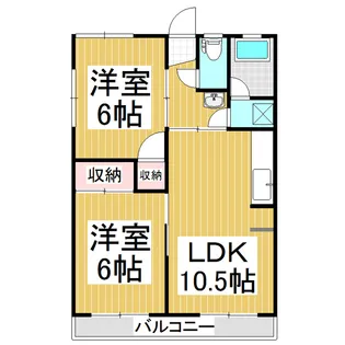 おねやま団地悠久台【303号室】の間取り