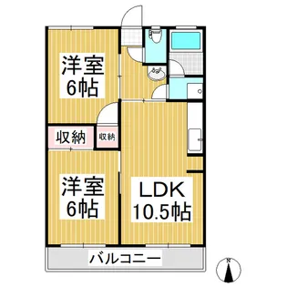 おねやま団地悠久台【203号室】の間取り