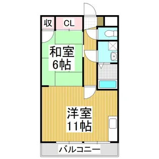 コーポ伝田【303号室】の間取り