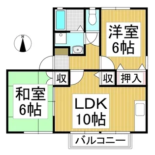 グリーン松ノ木【201号室】の間取り