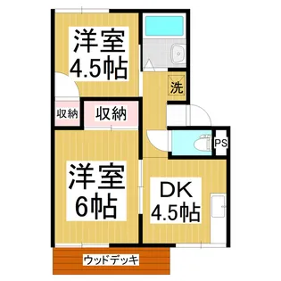 プレジール白樺【105号室】の間取り