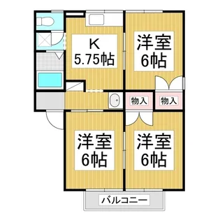 サンロード小山 A【101号室】の間取り