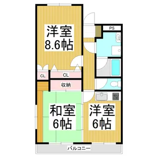 アパ・カーム【106号室】の間取り
