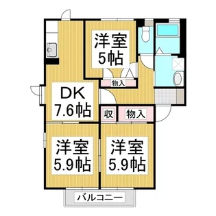 ディアスハル【101号室】の間取り