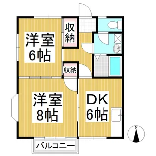 サンライフ古里【202号室】の間取り