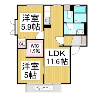 ディアスみやざわ A棟【101号室】の間取り