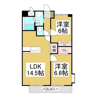メゾン・ド・ポプラ【6階】の間取り