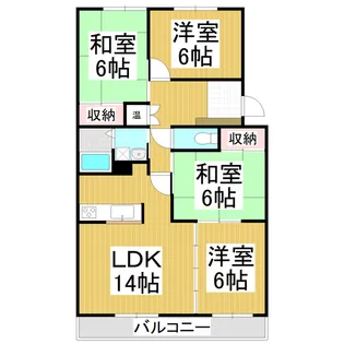 ステイツハウスあづま通り【203号室】の間取り