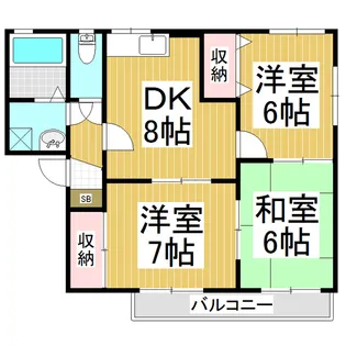 ベルメゾン本堂【W202号室】の間取り