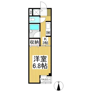ベルメゾン辰巳【102号室】の間取り