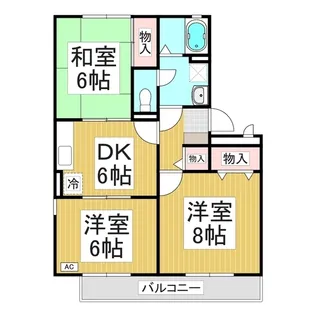 ハイカムール城【205号室】の間取り
