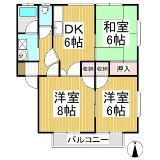 メゾンハイブリッジ S棟【201号室】の間取り
