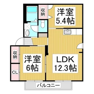 ディアスいすよ D棟【201号室】の間取り