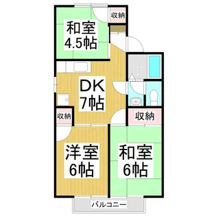 ソフィート箱清水 B棟【102号室】の間取り