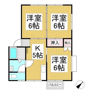 ハイツ山本【203号室】の間取り
