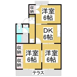 開沖ライブタウン B棟【103号室】の間取り