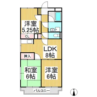 ベルクレール塩入【2-C号室】の間取り
