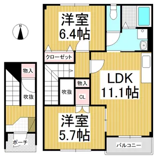 Pure Heart・K【201号室】の間取り